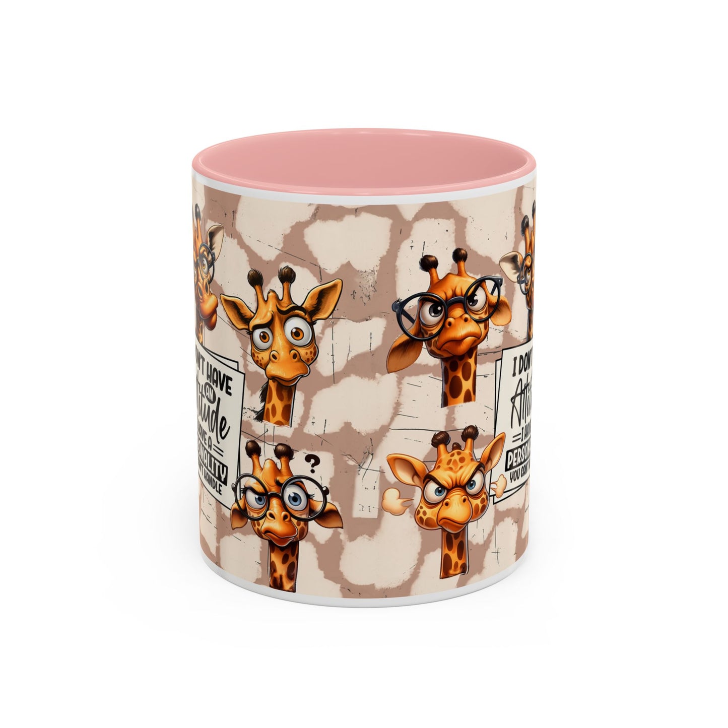 Giraffe 'I Don't Have Attitude' Accent Coffee Mug