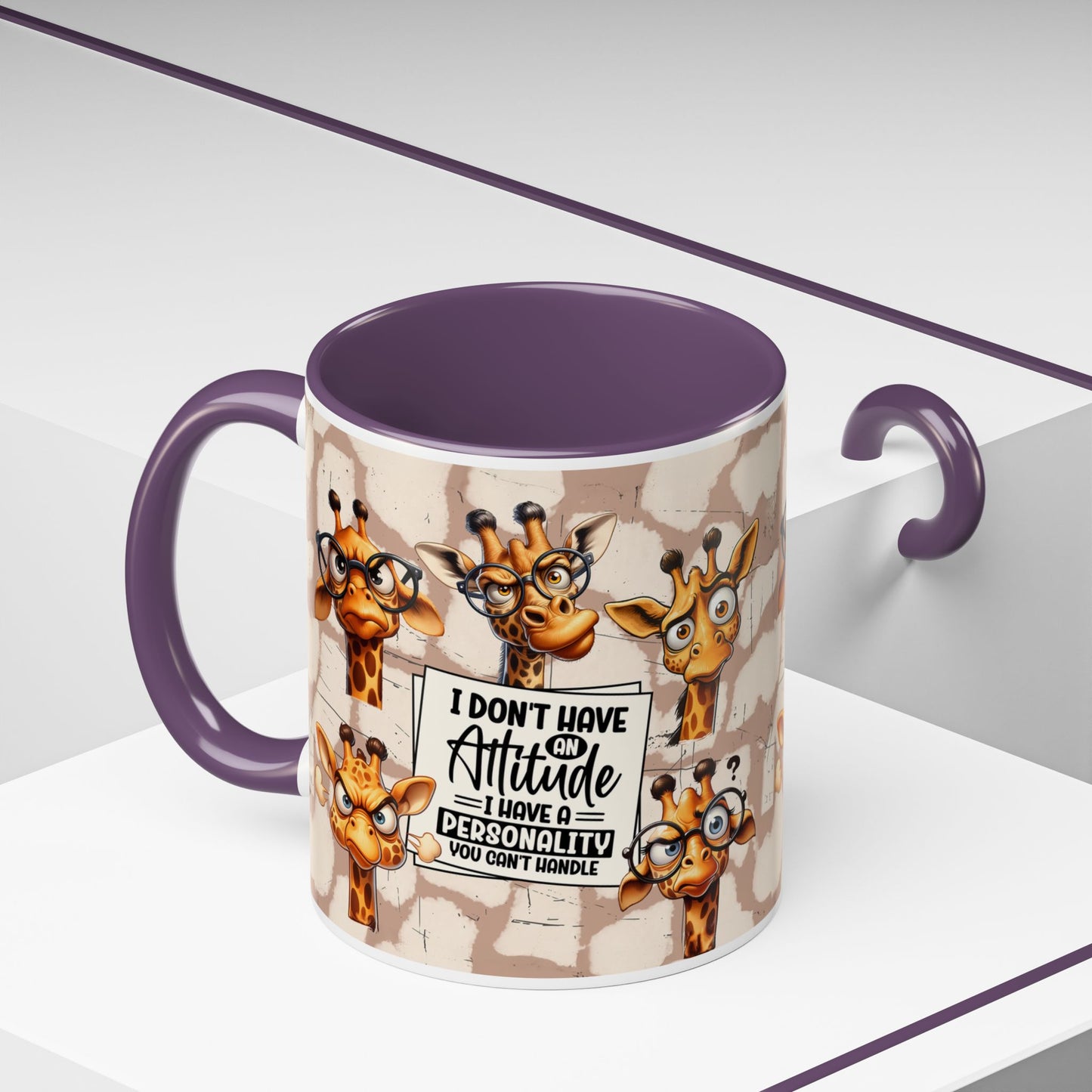 Giraffe 'I Don't Have Attitude' Accent Coffee Mug