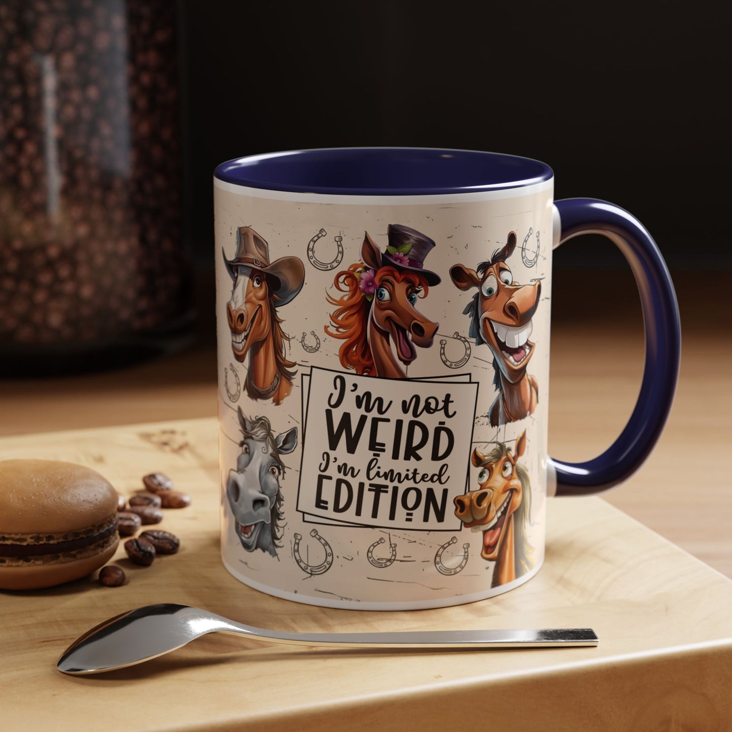 Horse Cartoon Accent Coffee Mug - "I'm Not Weird I'm Limited Edition"