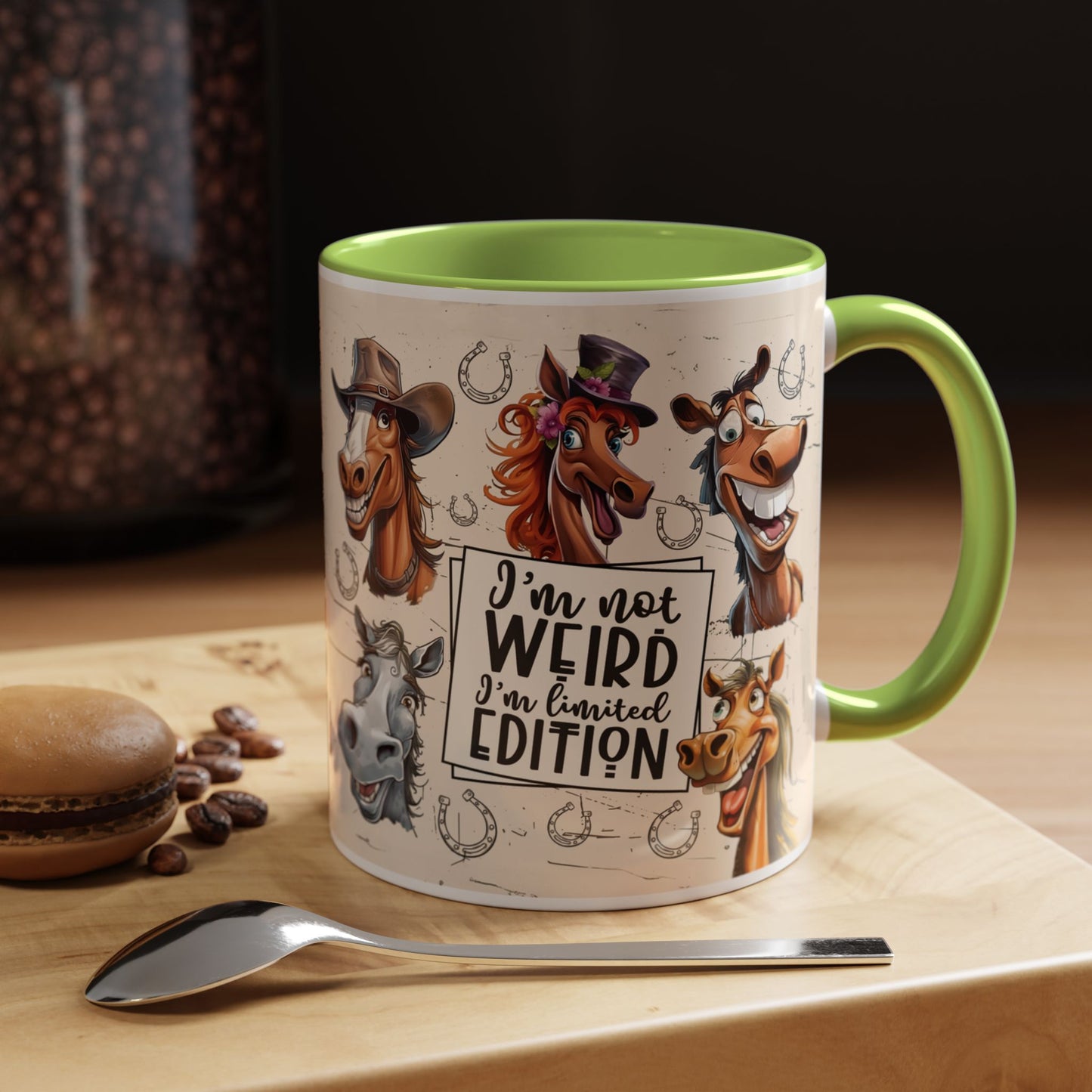 Horse Cartoon Accent Coffee Mug - "I'm Not Weird I'm Limited Edition"