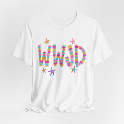 WWJD Rainbow Graphic Tee
