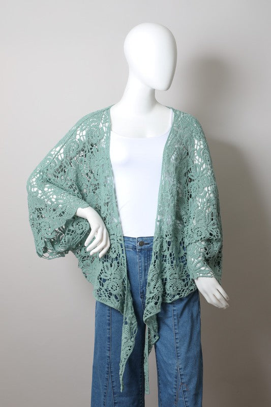 Crochet Floral Petal Kimono Wrap