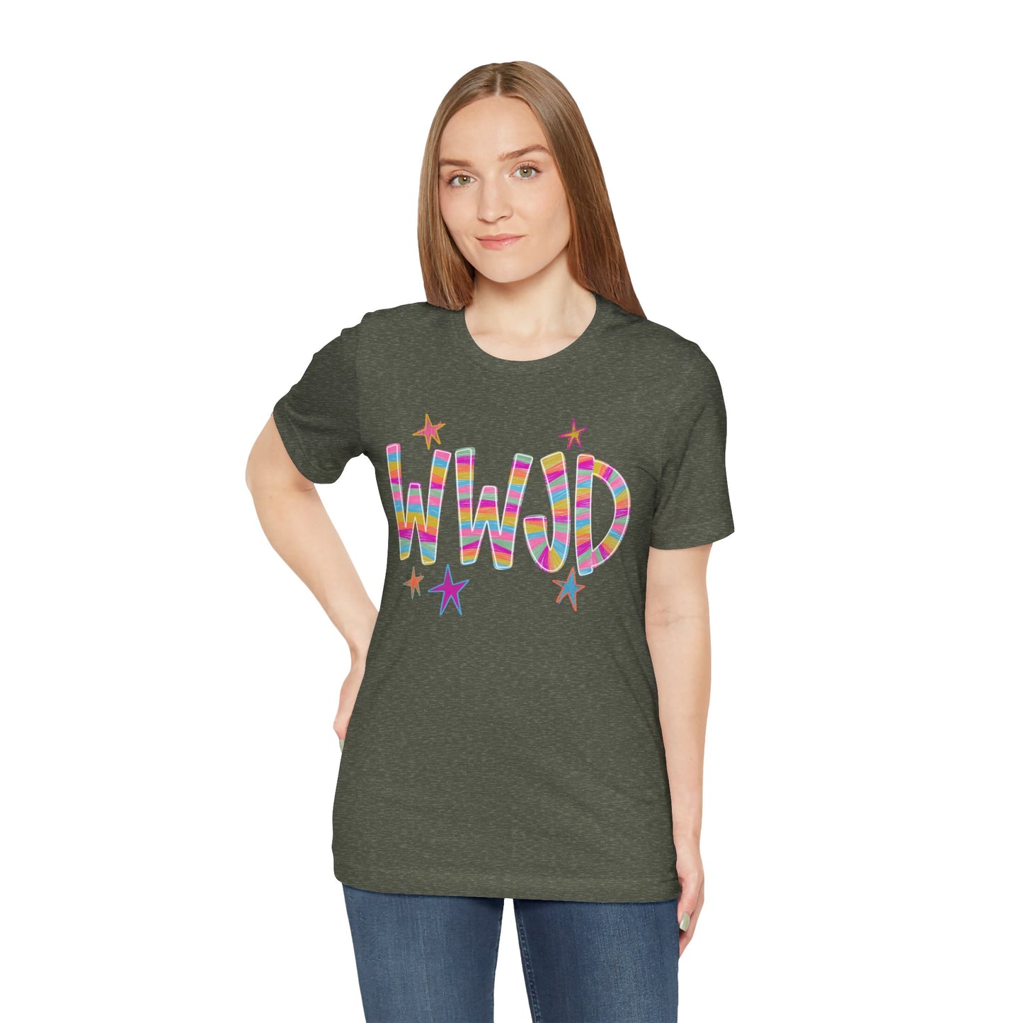 WWJD Rainbow Graphic Tee