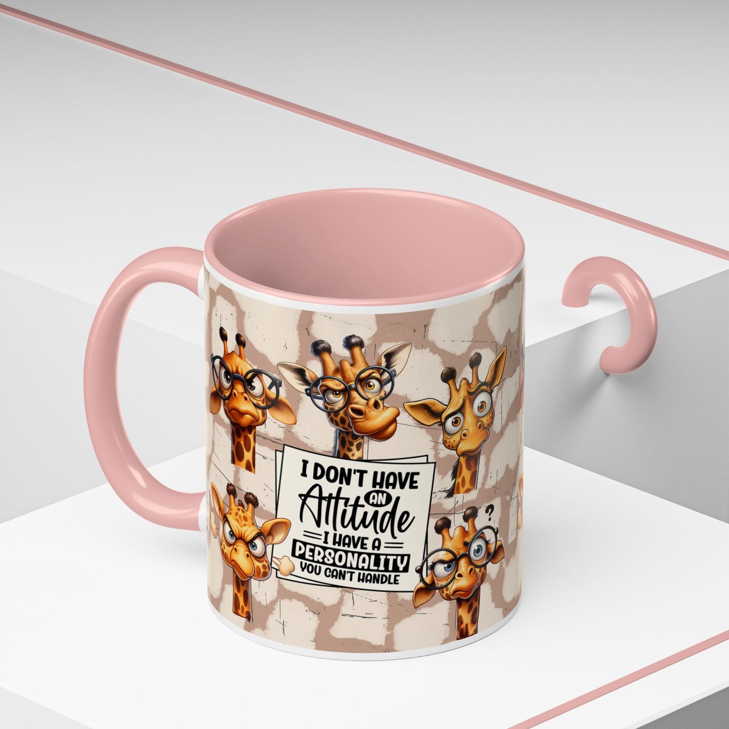 Giraffe 'I Don't Have Attitude' Accent Coffee Mug