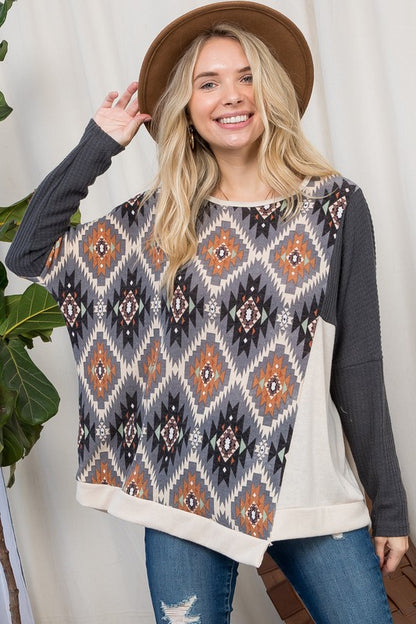 Aztec Print Mix and Match Top