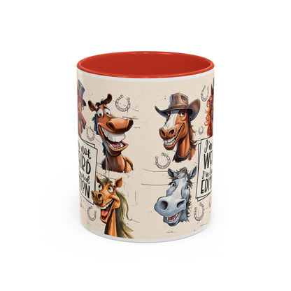 Horse Cartoon Accent Coffee Mug - "I'm Not Weird I'm Limited Edition"