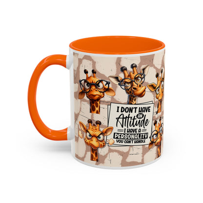 Giraffe 'I Don't Have Attitude' Accent Coffee Mug