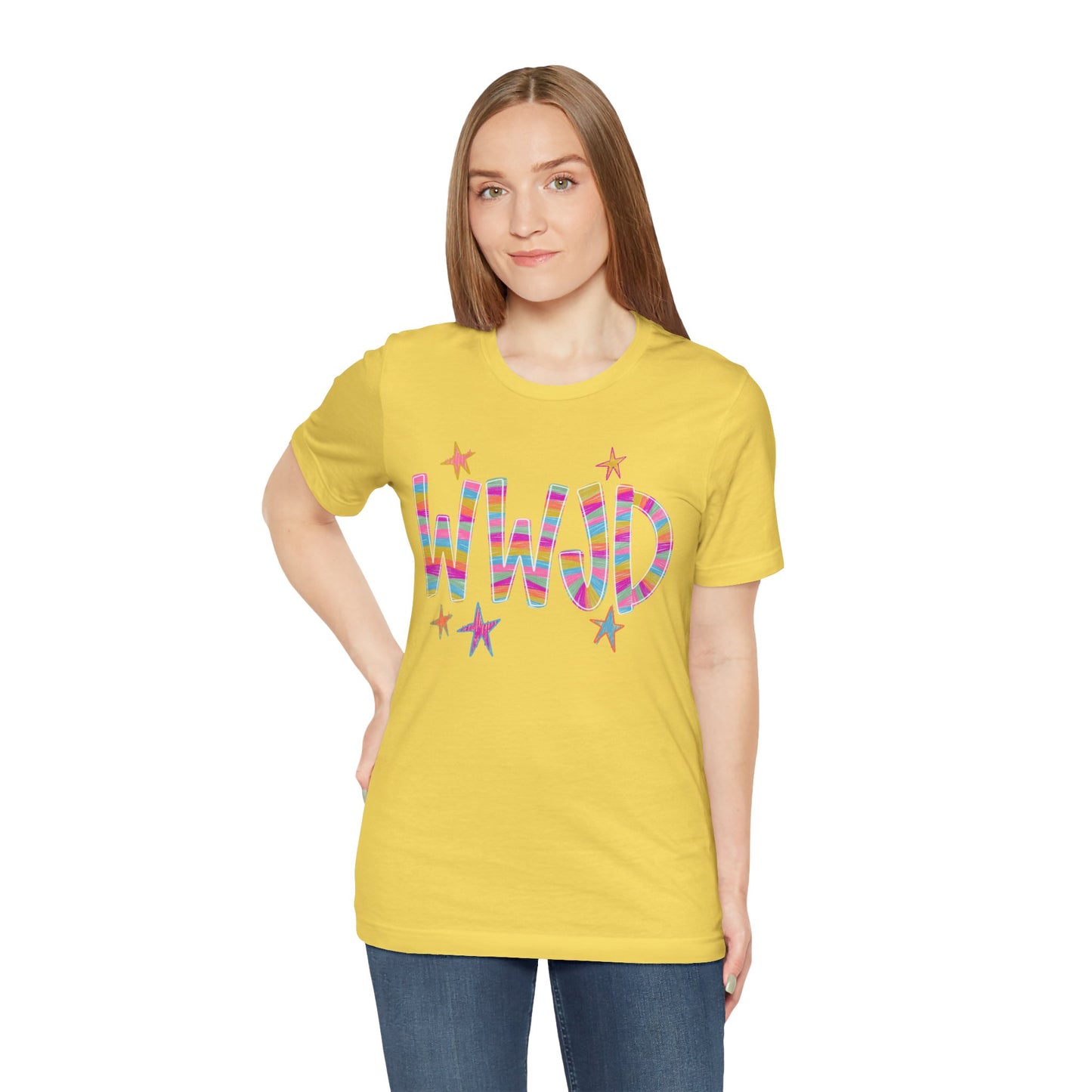 WWJD Rainbow Graphic Tee