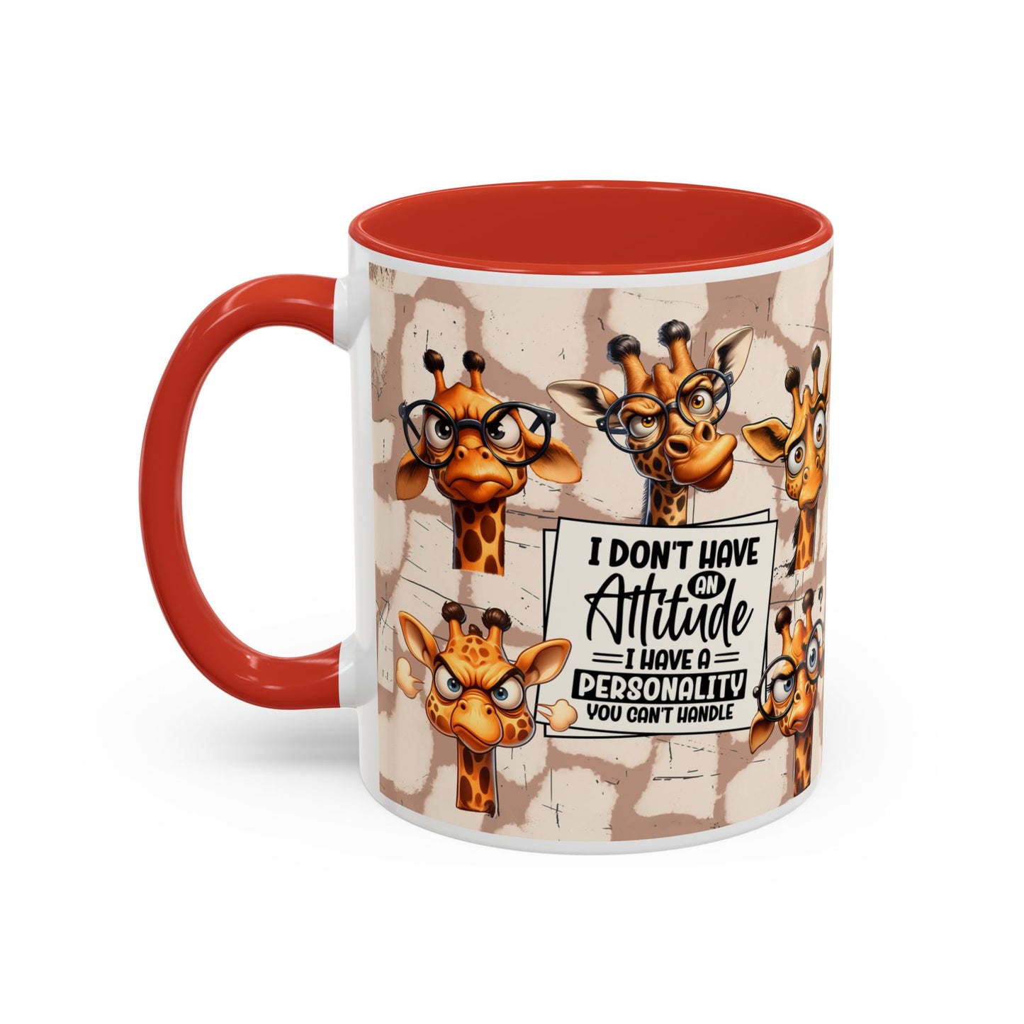 Giraffe 'I Don't Have Attitude' Accent Coffee Mug