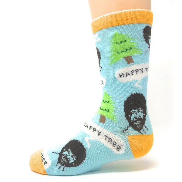 Bob Ross Happy Tree - Kid's Funny Crew Socks