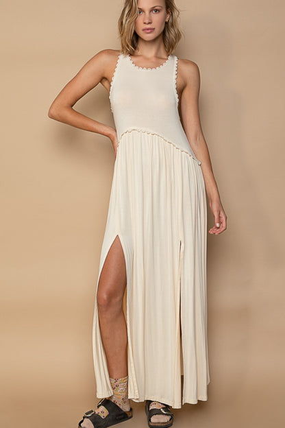 POL Sleeveless Front Slit Maxi Dress