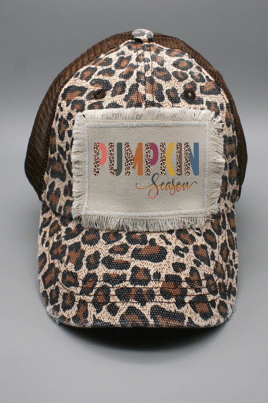 Leopard Pumpkin Season Patch Hat