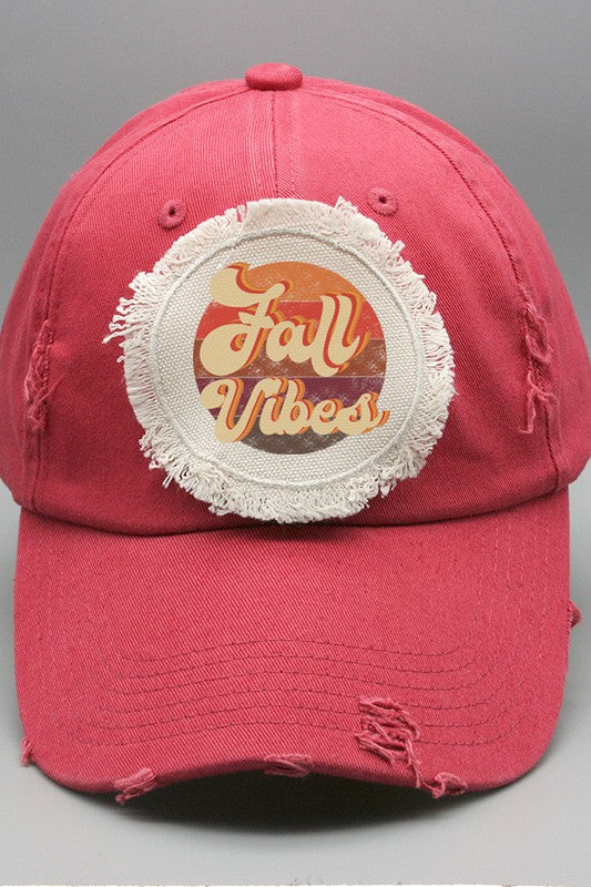 Vibrant Fall Vibes Circle Patch Hat