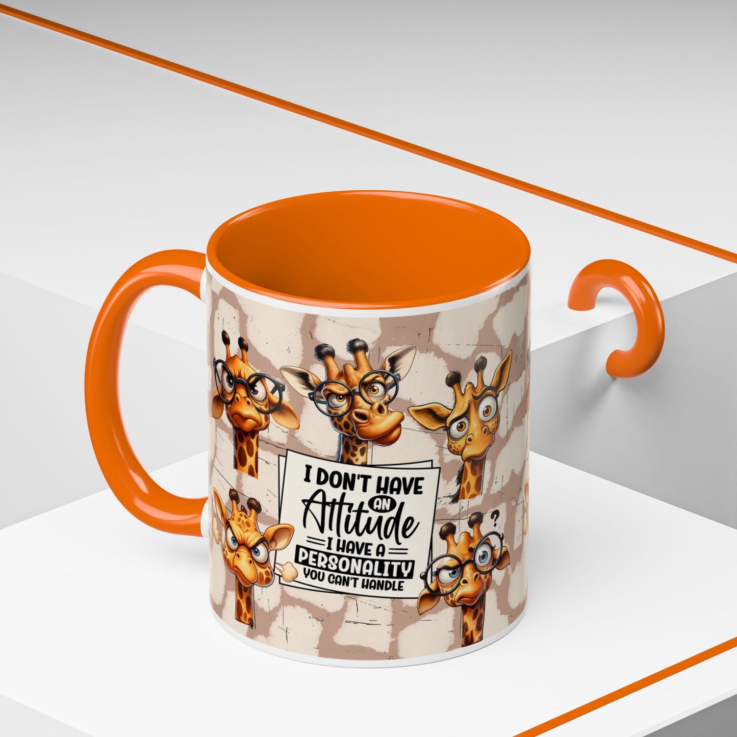 Giraffe 'I Don't Have Attitude' Accent Coffee Mug