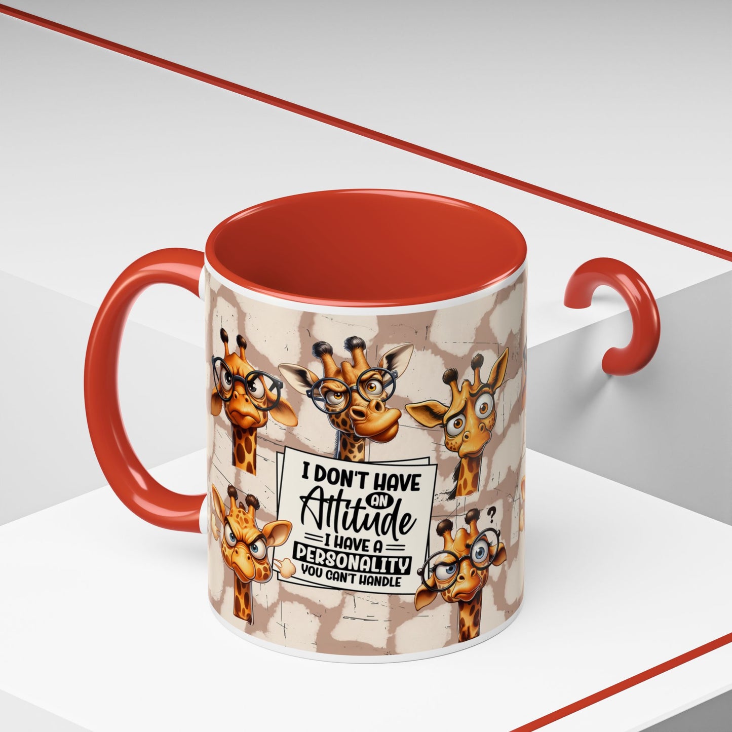 Giraffe 'I Don't Have Attitude' Accent Coffee Mug