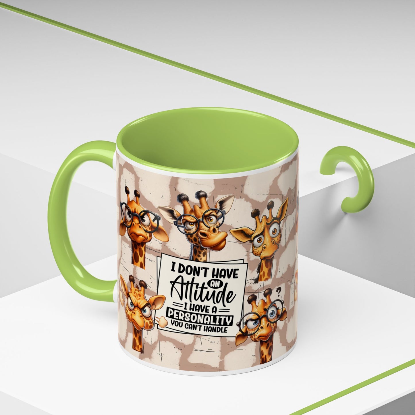 Giraffe 'I Don't Have Attitude' Accent Coffee Mug