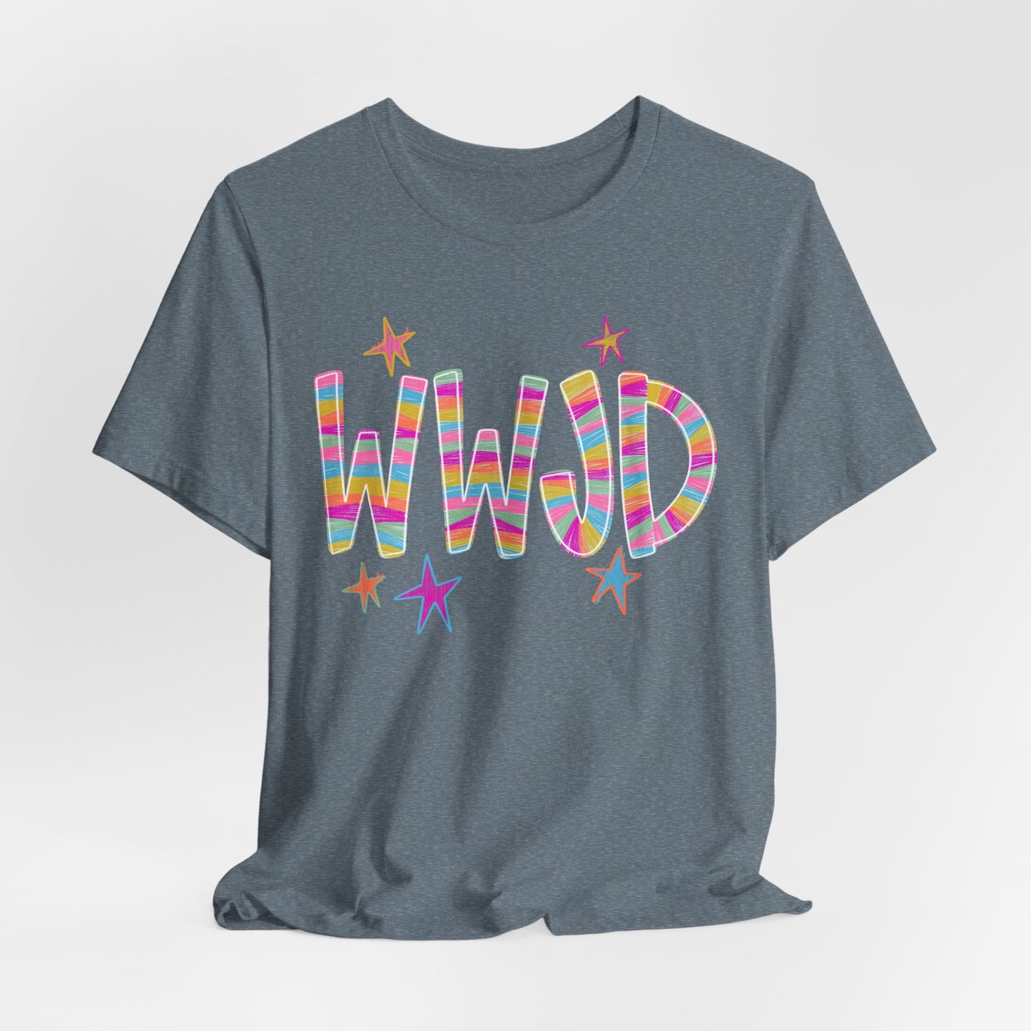 WWJD Rainbow Graphic Tee
