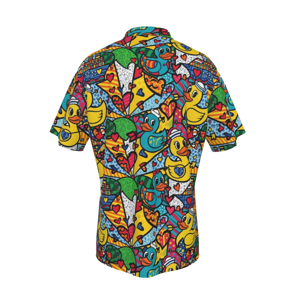 Pop Art Cruising Ducks Men's Hawaiian Shirt With Pocket