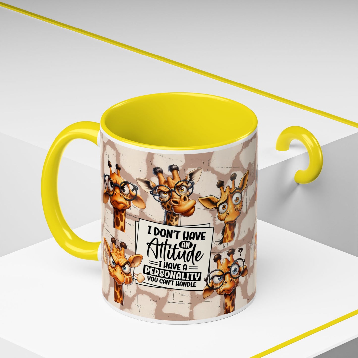 Giraffe 'I Don't Have Attitude' Accent Coffee Mug