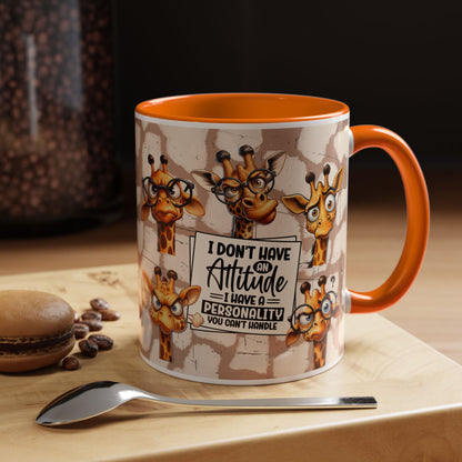 Giraffe 'I Don't Have Attitude' Accent Coffee Mug