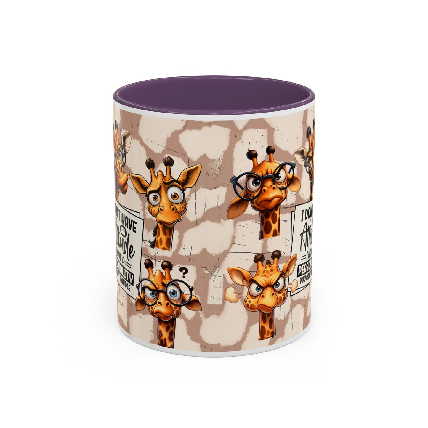 Giraffe 'I Don't Have Attitude' Accent Coffee Mug