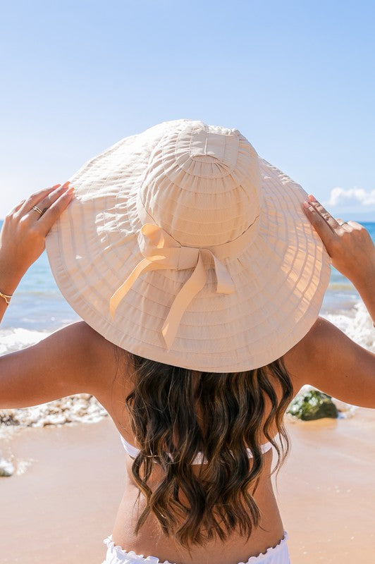 Classic Bow Accent Sunhat Extra Wide Brim