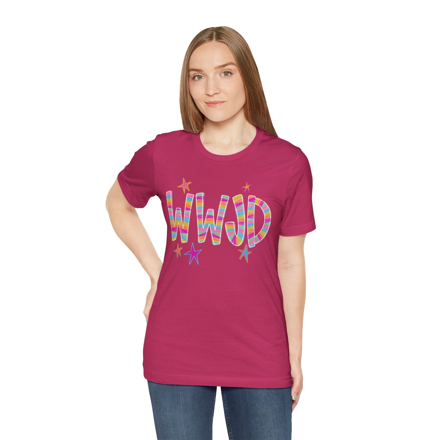WWJD Rainbow Graphic Tee