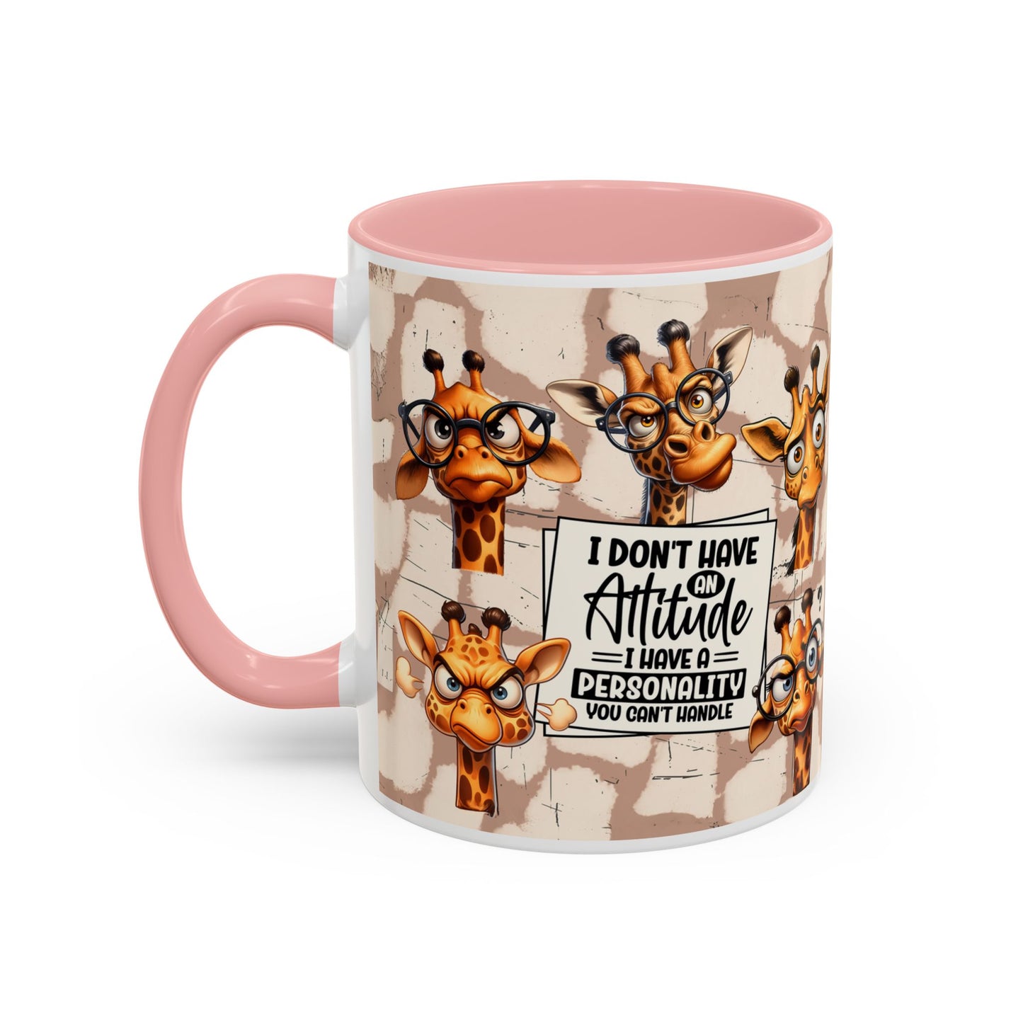 Giraffe 'I Don't Have Attitude' Accent Coffee Mug