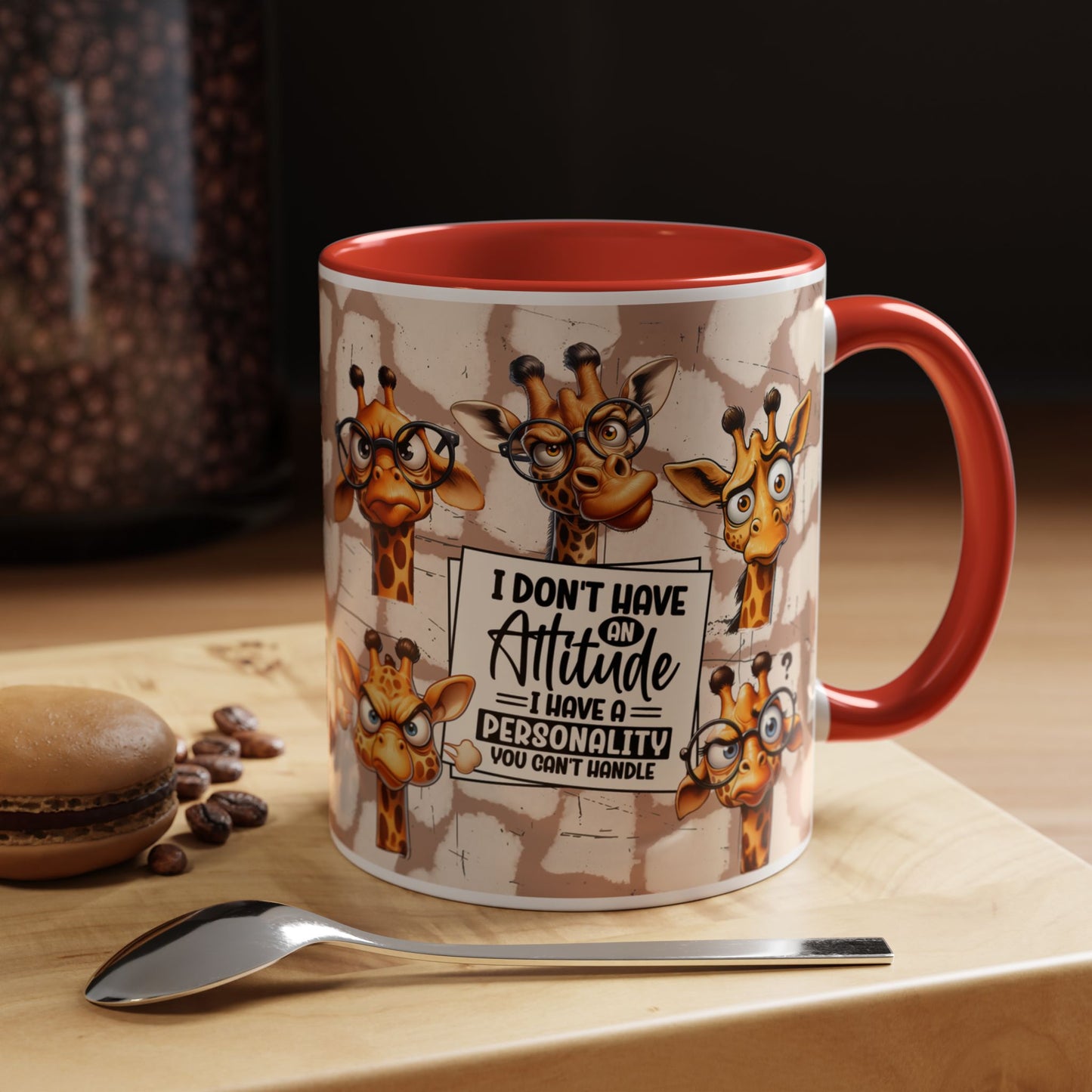 Giraffe 'I Don't Have Attitude' Accent Coffee Mug