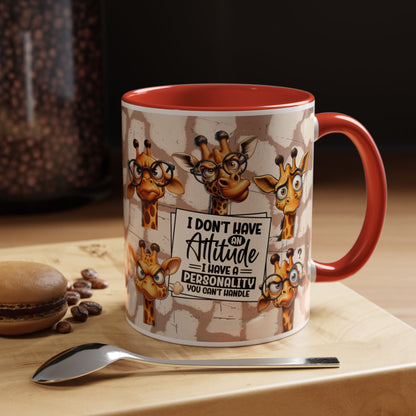 Giraffe 'I Don't Have Attitude' Accent Coffee Mug