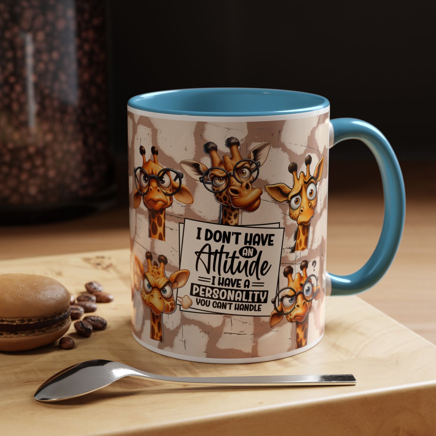 Giraffe 'I Don't Have Attitude' Accent Coffee Mug