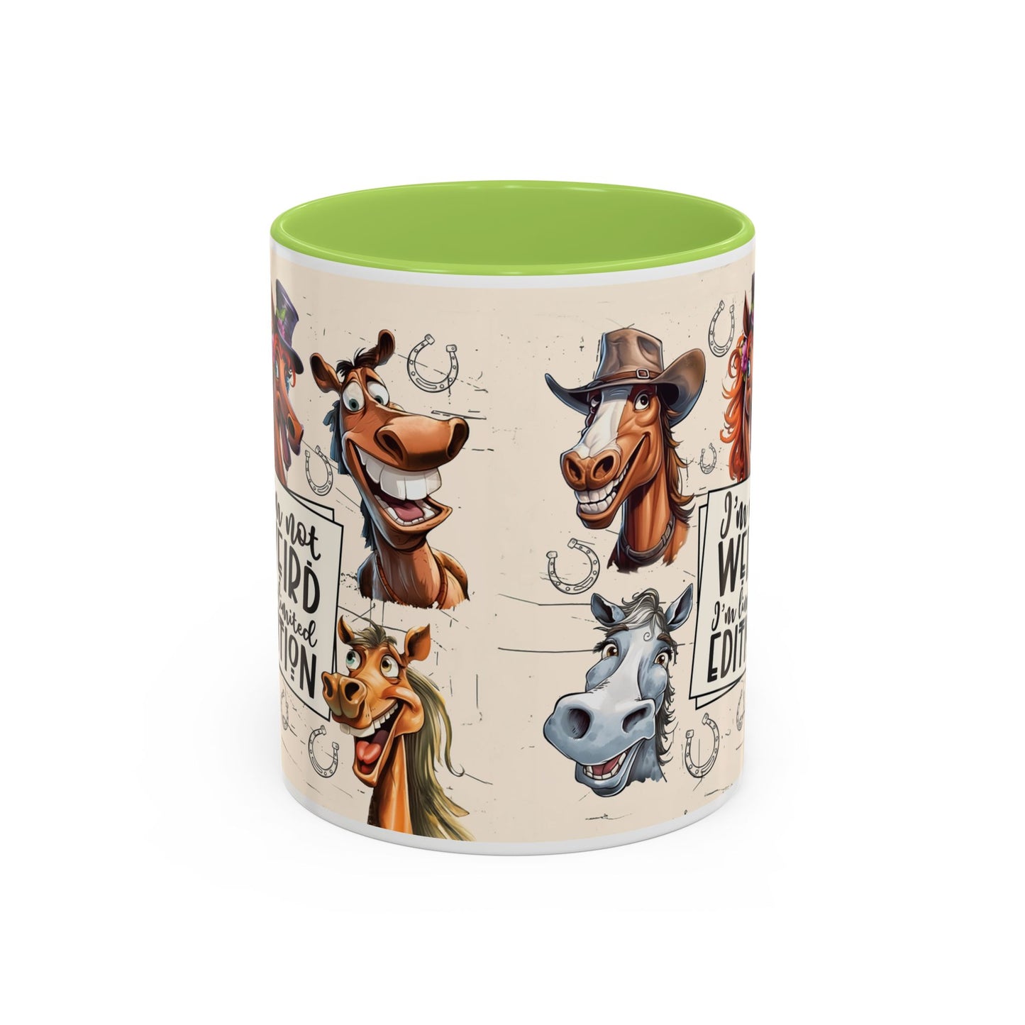 Horse Cartoon Accent Coffee Mug - "I'm Not Weird I'm Limited Edition"