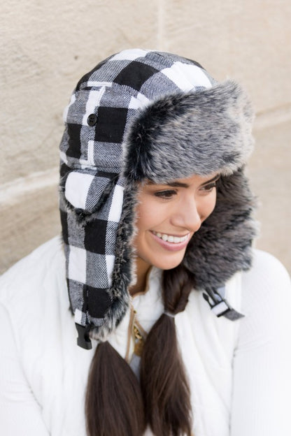 Buffalo Plaid Trapper Hat