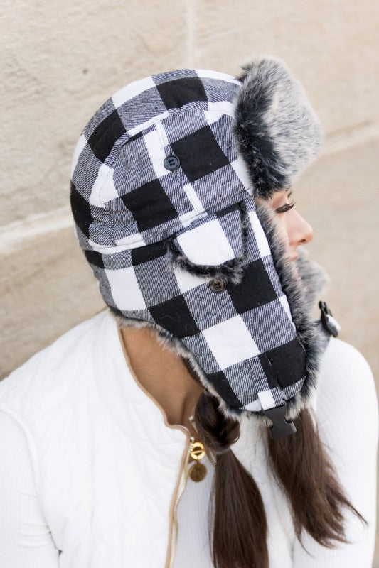 Buffalo Plaid Trapper Hat