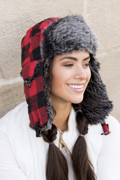 Buffalo Plaid Trapper Hat