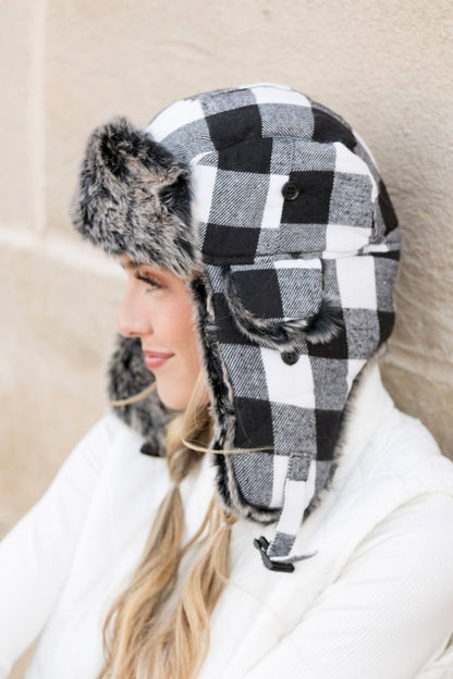 Buffalo Plaid Trapper Hat