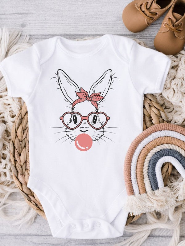 Bunny with Bubble Gum Baby Onesie