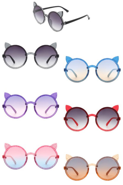 Kids Glitter Cat Ear Sunglasses