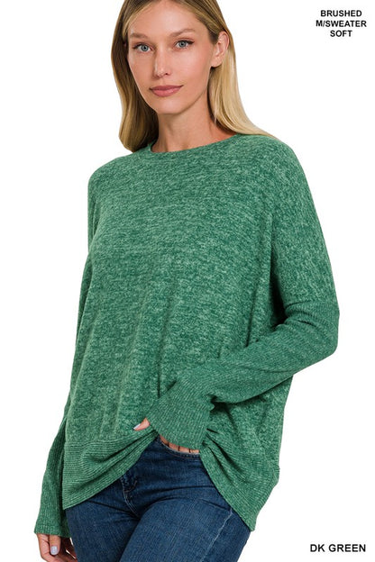 Brushed Melange Hacci Dolman Sleeve Sweater