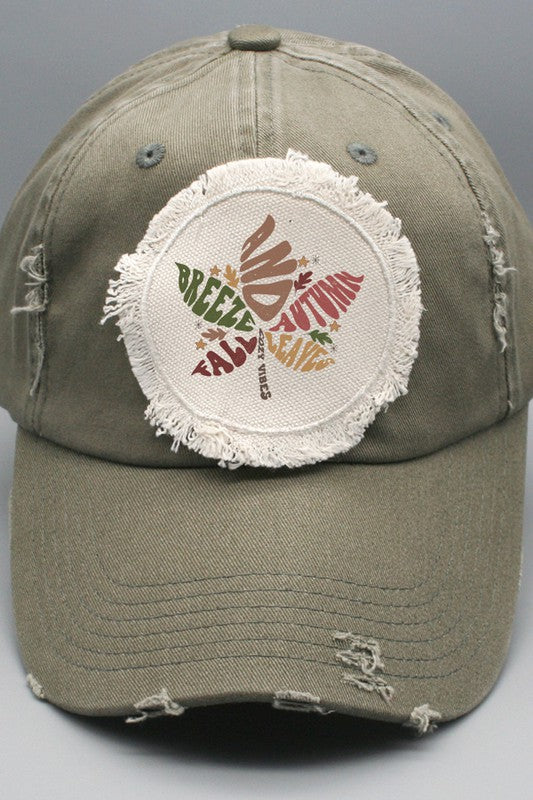 Fall Breeze and Autumn Leaves Patch Hat