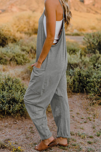 Double Take V-Neck Sleeveless Jumpsuit with Pockets