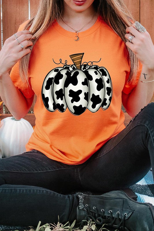 Cow Print Pumpkin Tee