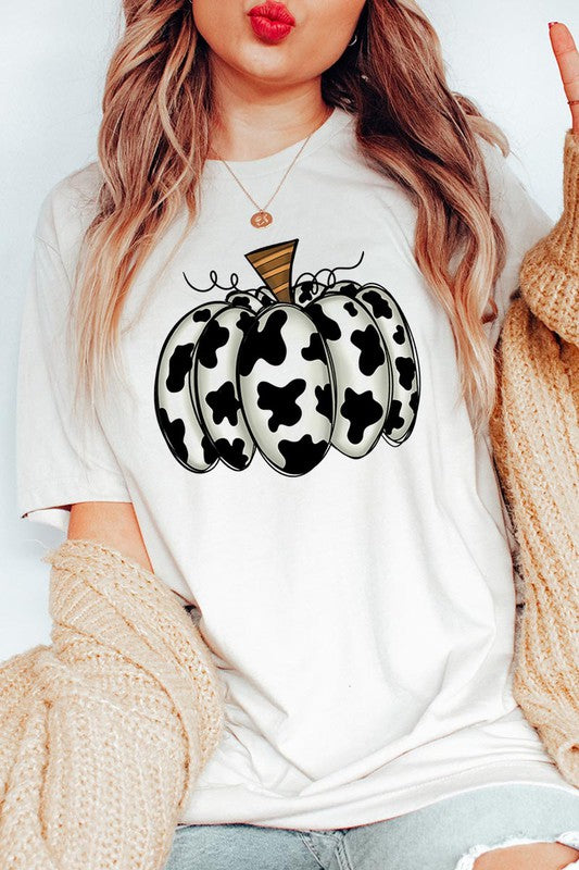 Cow Print Pumpkin Tee