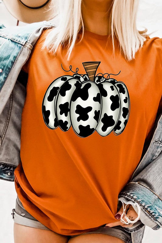 Cow Print Pumpkin Tee