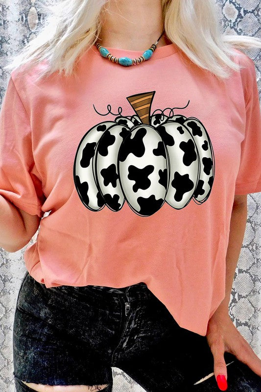 Cow Print Pumpkin Tee