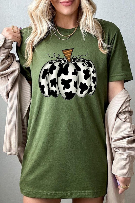 Cow Print Pumpkin Tee