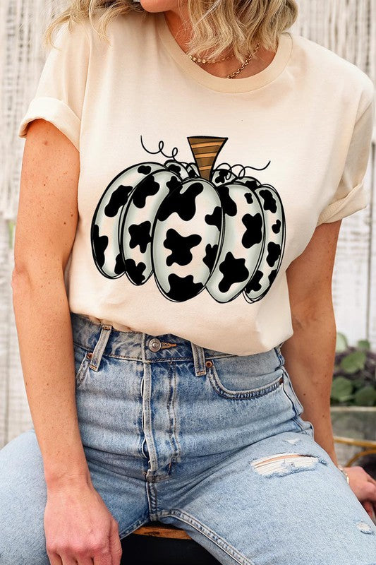 Cow Print Pumpkin Tee