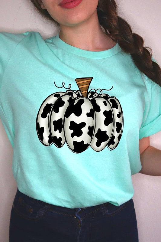 Cow Print Pumpkin Tee