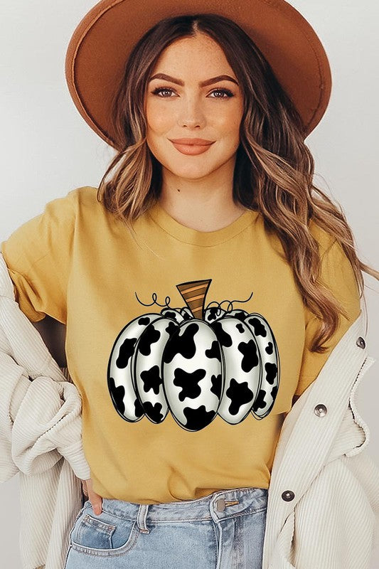 Cow Print Pumpkin Tee