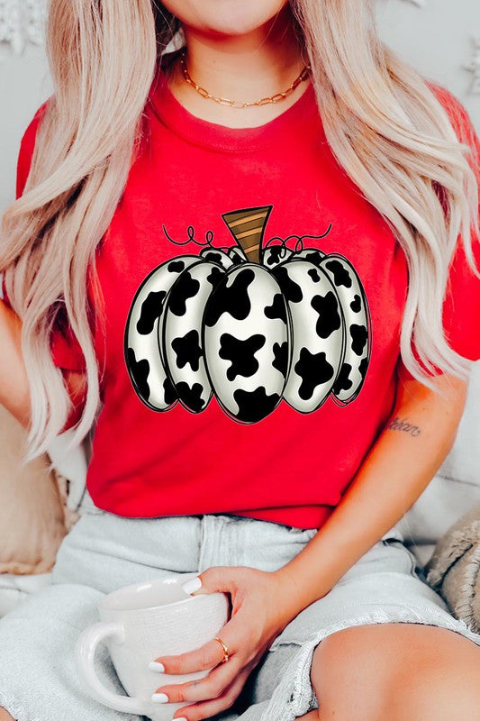 Cow Print Pumpkin Tee